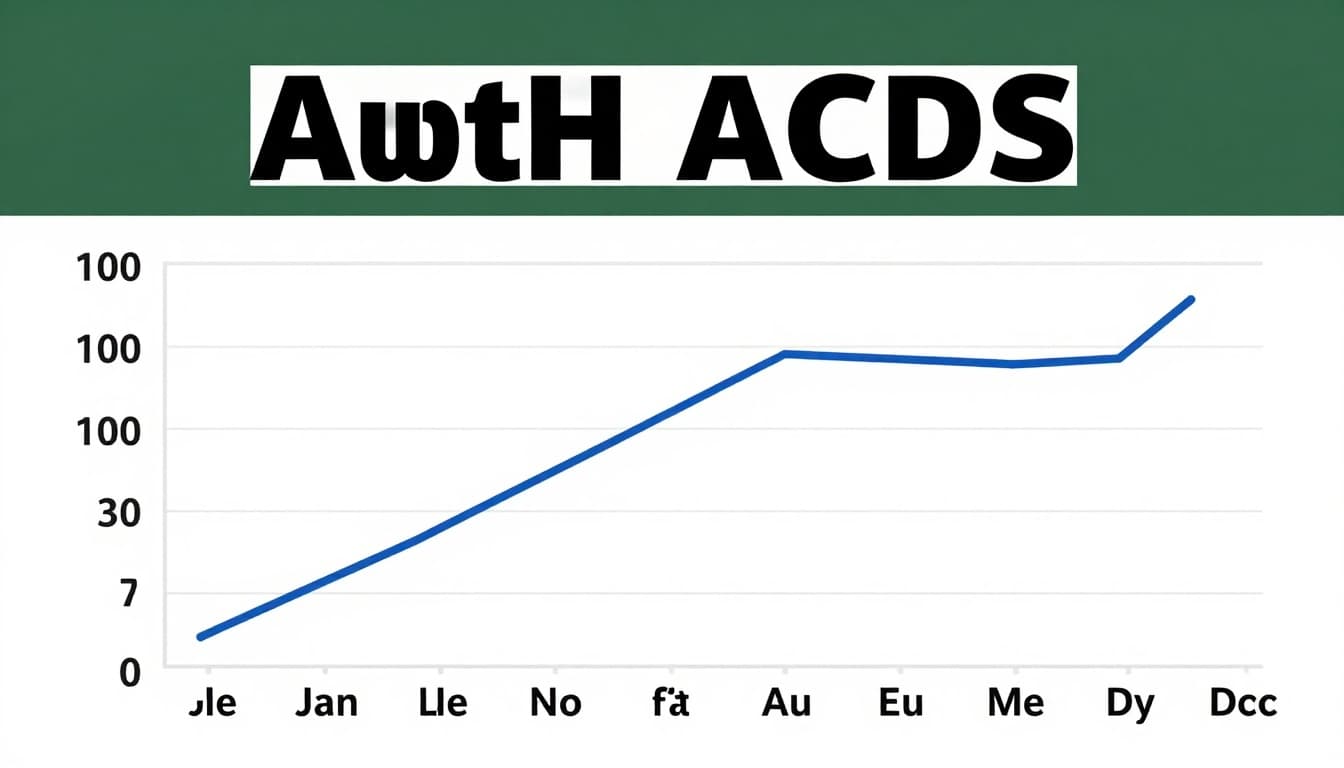 A minimalist line graph displaying months (Jan-Dec) on the x-axis and sales values (0-100) on the y-axis, with a rising blue line, white background, and bold 'Graph Axes' headline on a dark-green band.