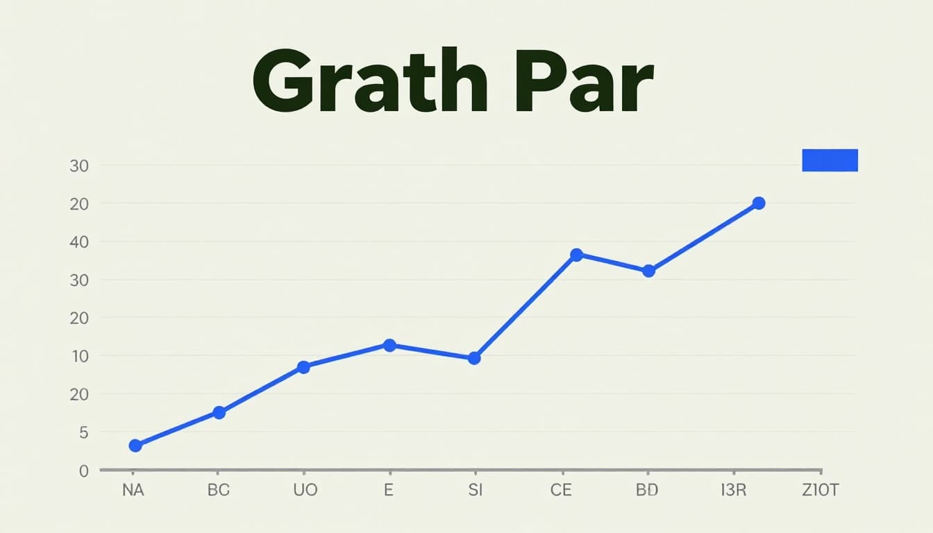 Clean illustrative line graph showing monthly sales data over one year with a single upward then downward curving blue line, subtle grid, unlabeled axes, and legend, topped with bold 'Graph Parts' headline on dark-green band.