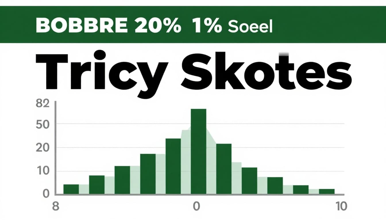 Split-view bar graph on a desk with white background: left side truncates y-axis from 80-82 million tons, exaggerating 1% steel growth to look doubled; right side full scale from 0 shows minimal increase. Top dark-green band titled 'Tricky Scales'.